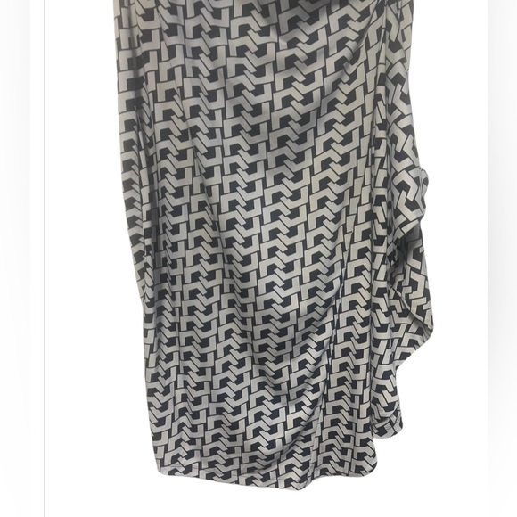 Peach Velvet Sleeveless Wrap Ruched Geometric Sheath Dress Sz14 Stretch - Picture 7 of 13